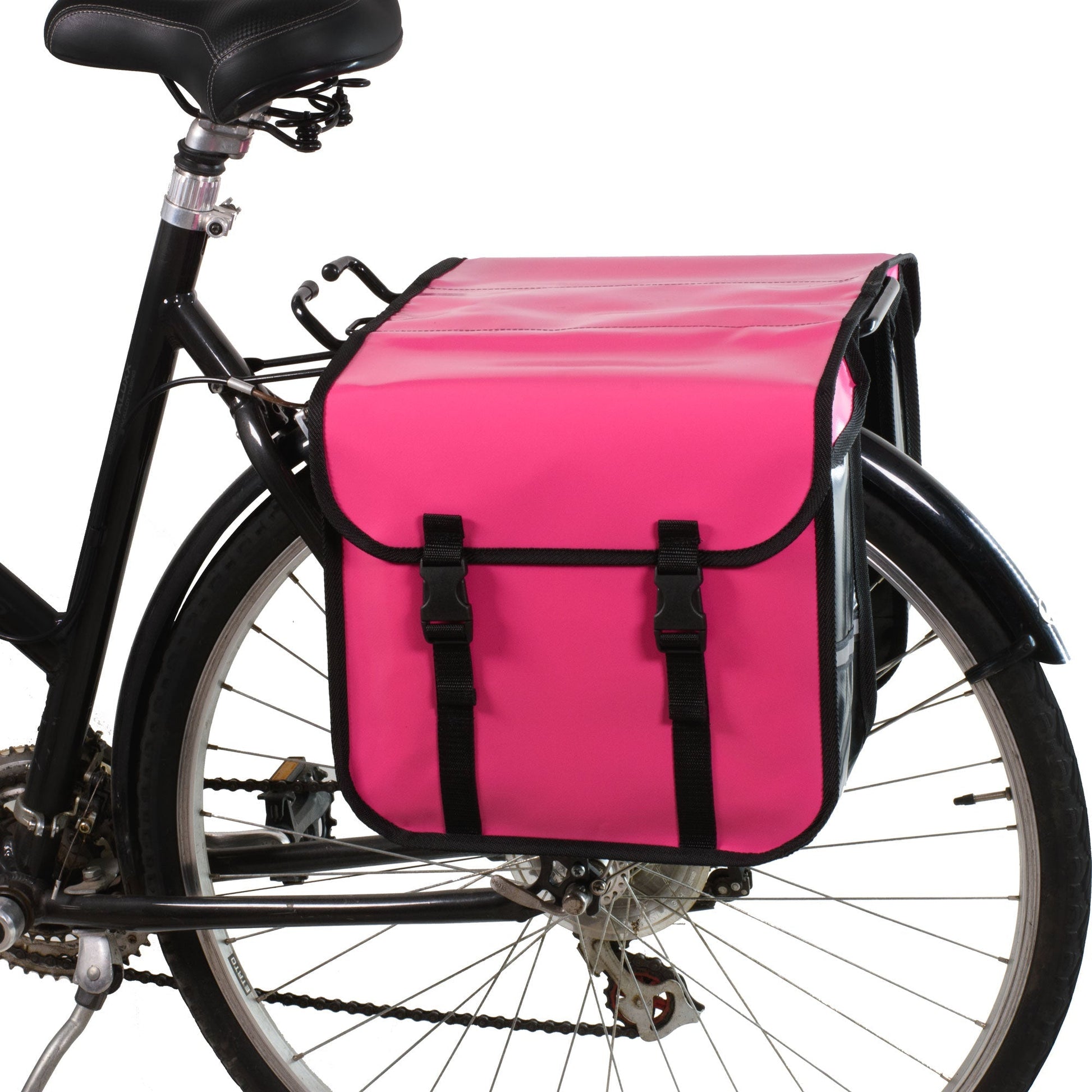 Waterproof Bicycle Double Panniers in Pink