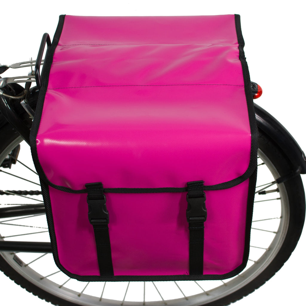 Waterproof Bicycle Double Panniers in Pink