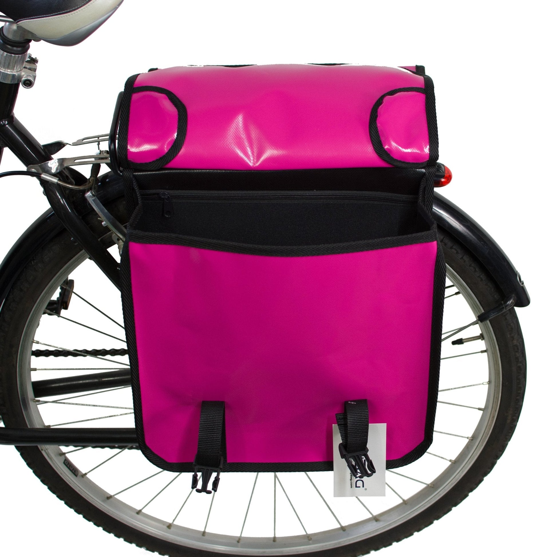 Waterproof Bicycle Double Panniers in Pink