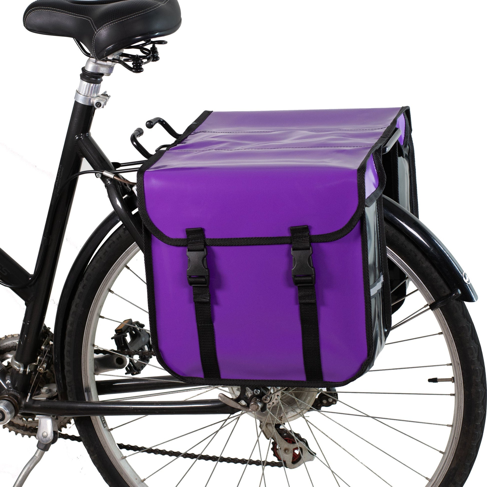 Classic Waterproof Bicycle Double Panniers in Purple