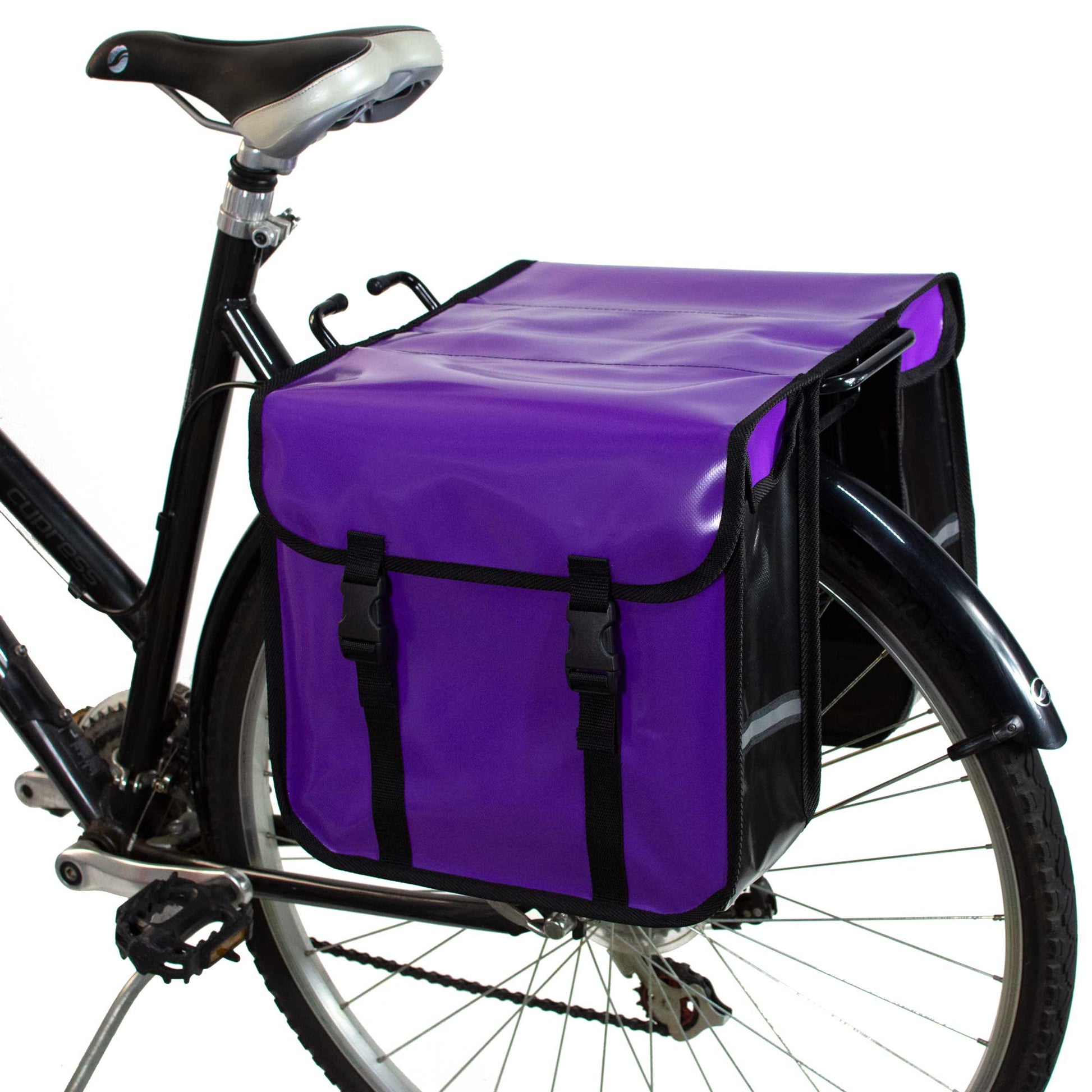 Classic Waterproof Bicycle Double Panniers in Purple
