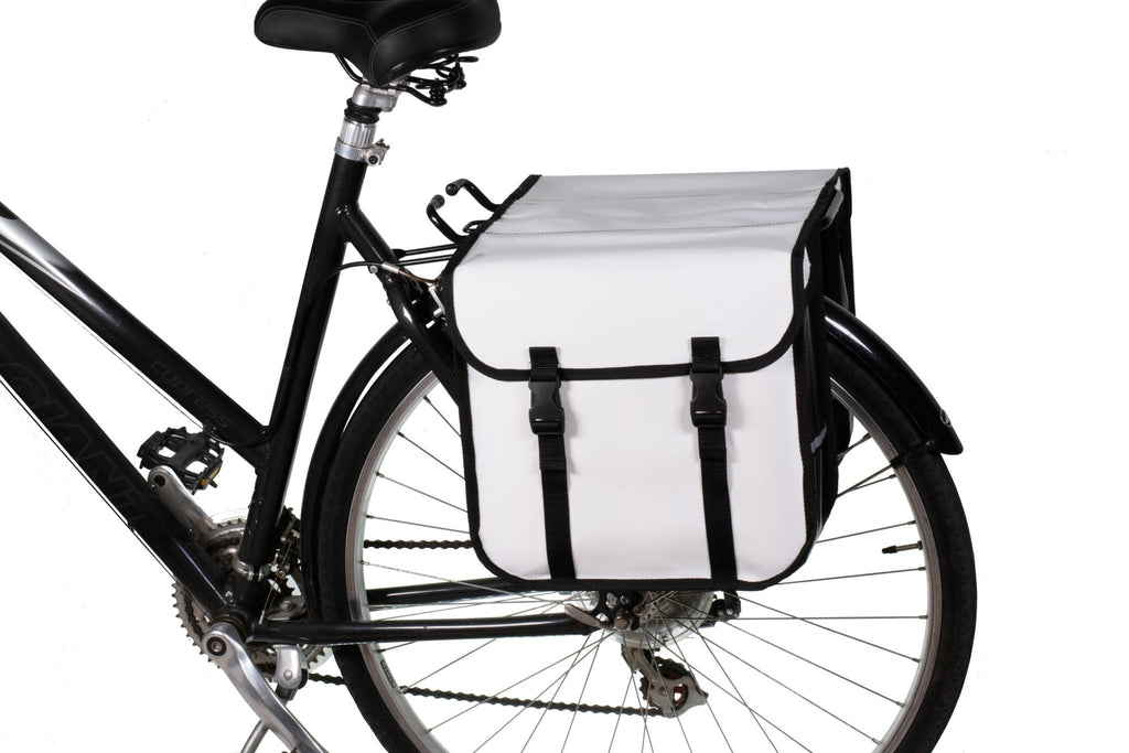 Classic Waterproof Bicycle Double Panniers in White