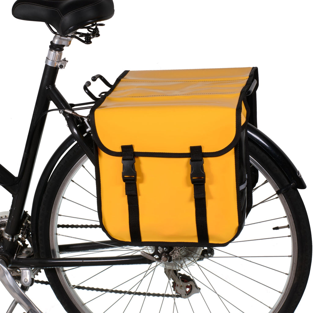 Classic Waterproof Bicycle Double Panniers in Yellow