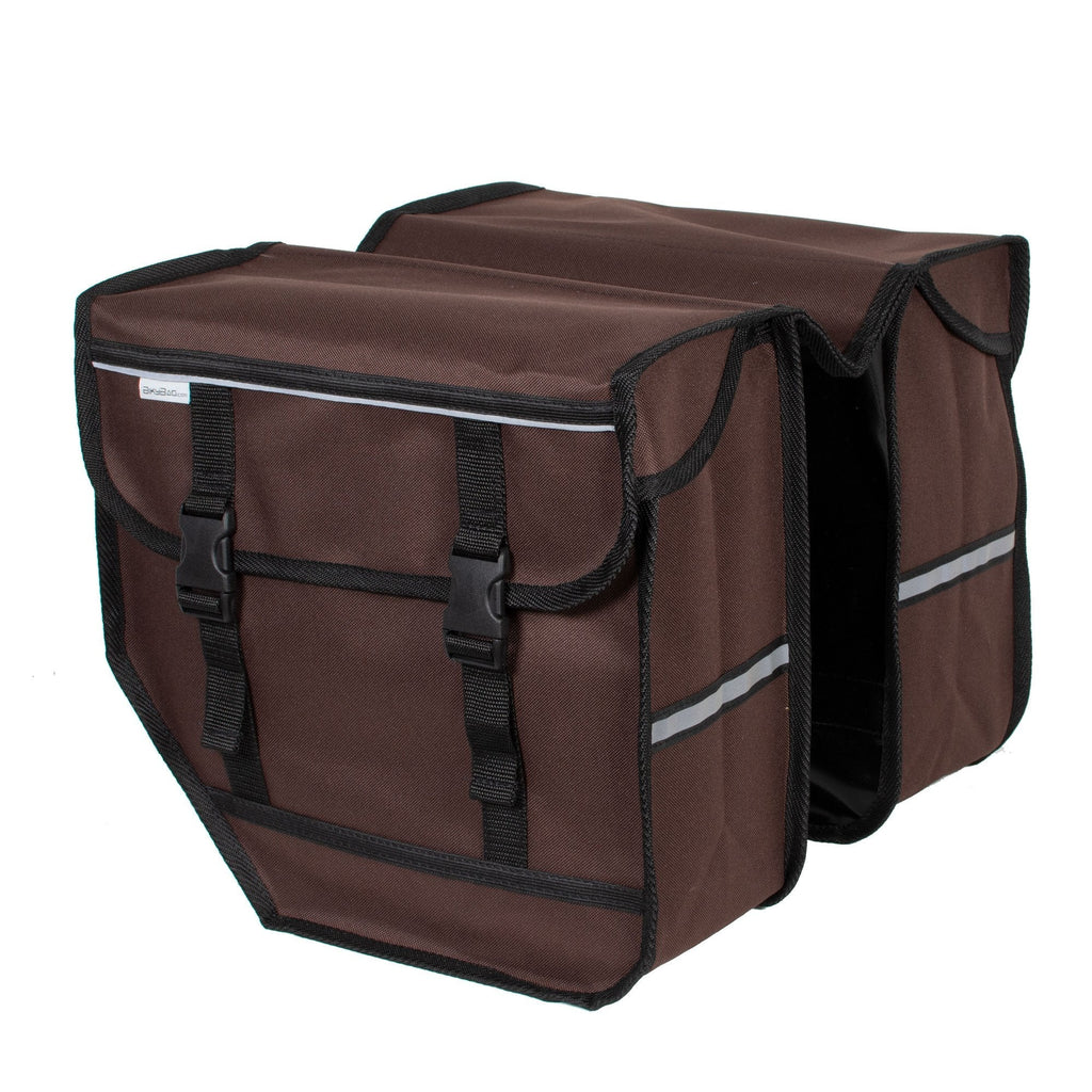 Brown Double Bicycle Panniers Waterproof Rear Rack Bags