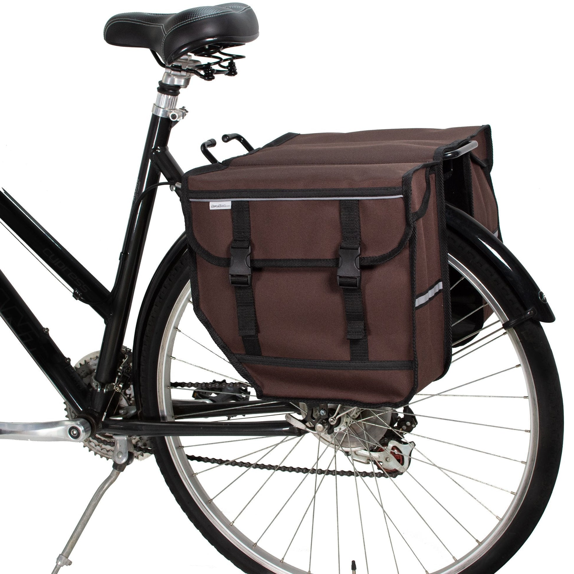 Brown Double Bicycle Panniers Waterproof Rear Rack Bags