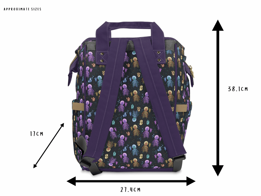 Black Baby Changing Bag with Ocean Print