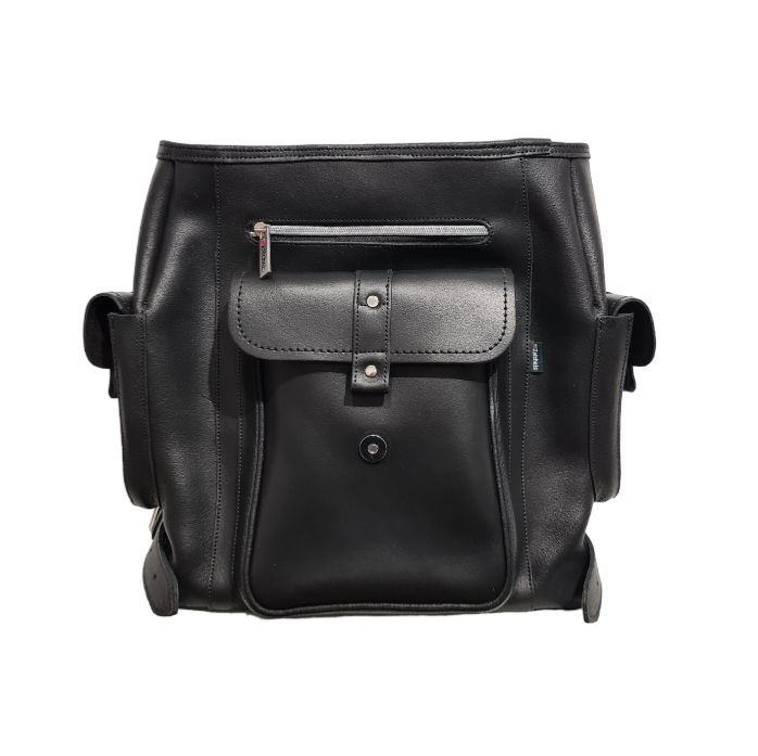 Men's Black Leather Backpack Handmade in England