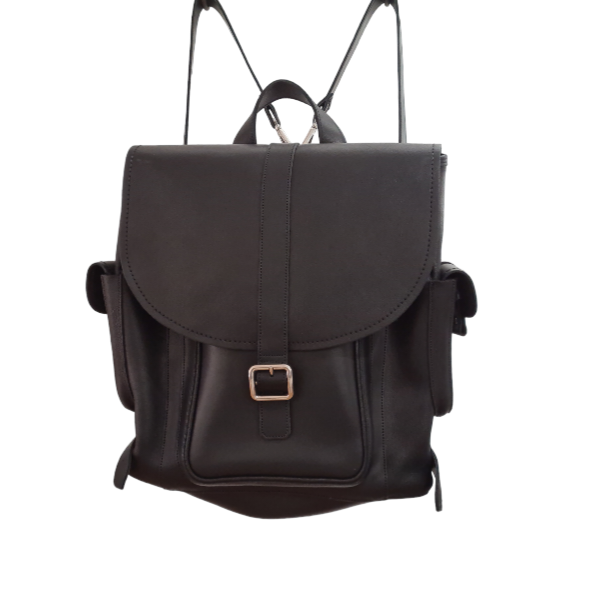Men's Black Leather Backpack Handmade in England