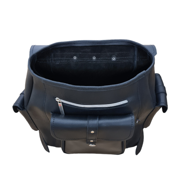 Men's Black Leather Backpack Handmade in England