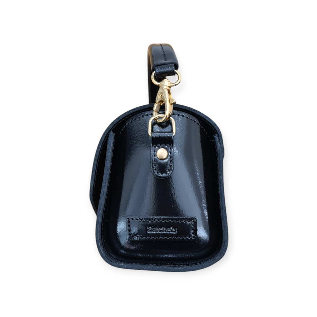 Handmade High Shine Leather Handbag in Black