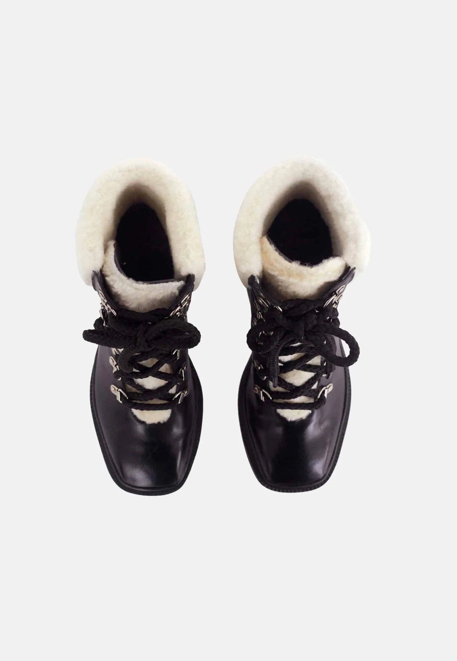 Black Calf Leather Cassia Combat Boots – 7.8cm Heel