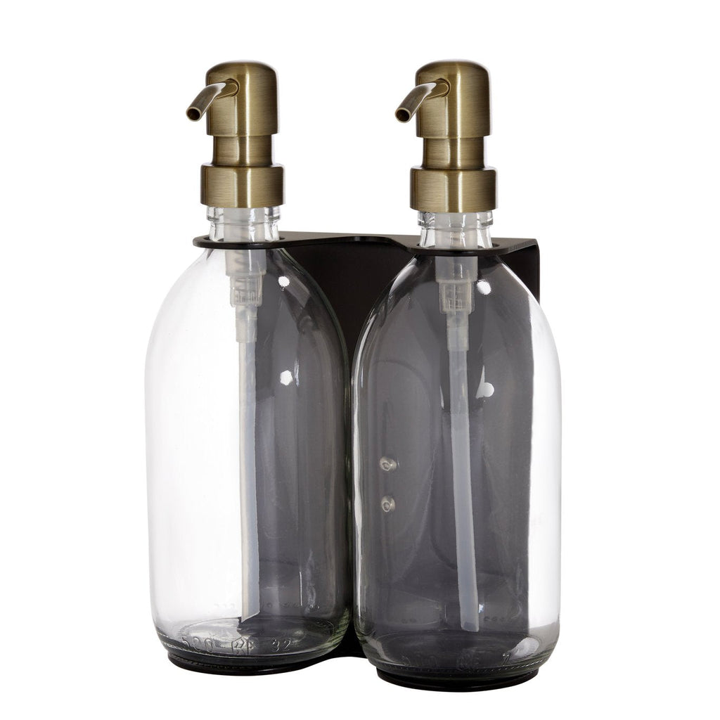 Black Double Wall Mounted Soap Dispenser