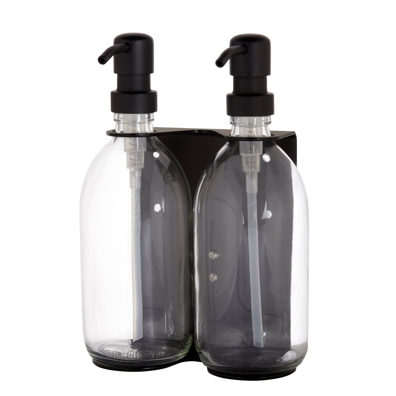 Black Double Wall Mounted Soap Dispenser