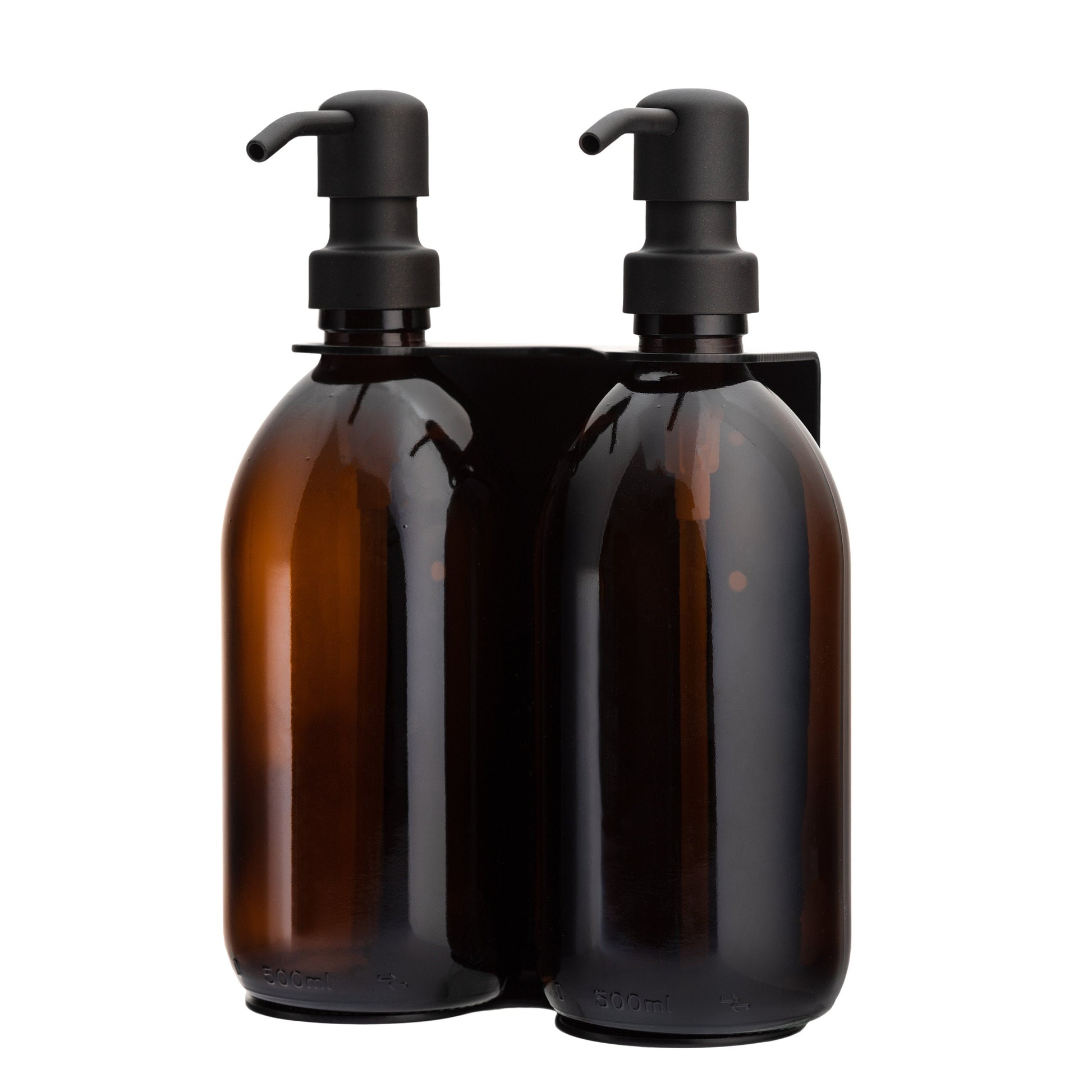 Black Double Wall Mounted Soap Dispenser