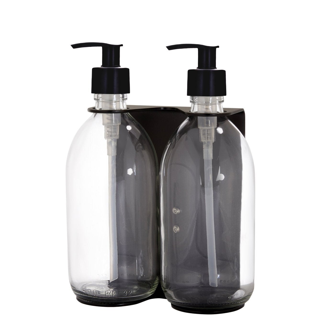 Black Double Wall Mounted Soap Dispenser