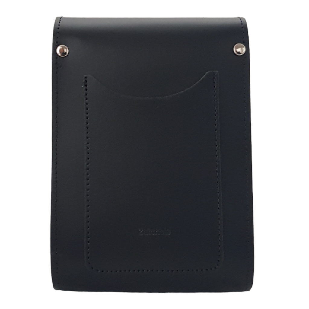 Handmade Leather Festival Phone Bag in Black