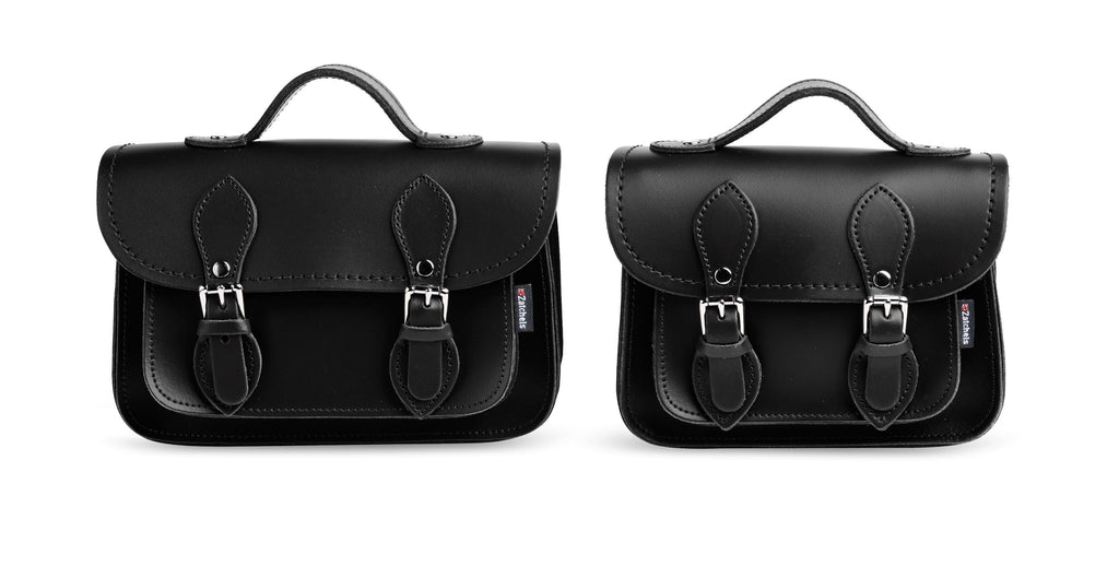 Handmade Leather Micro Satchel in Black