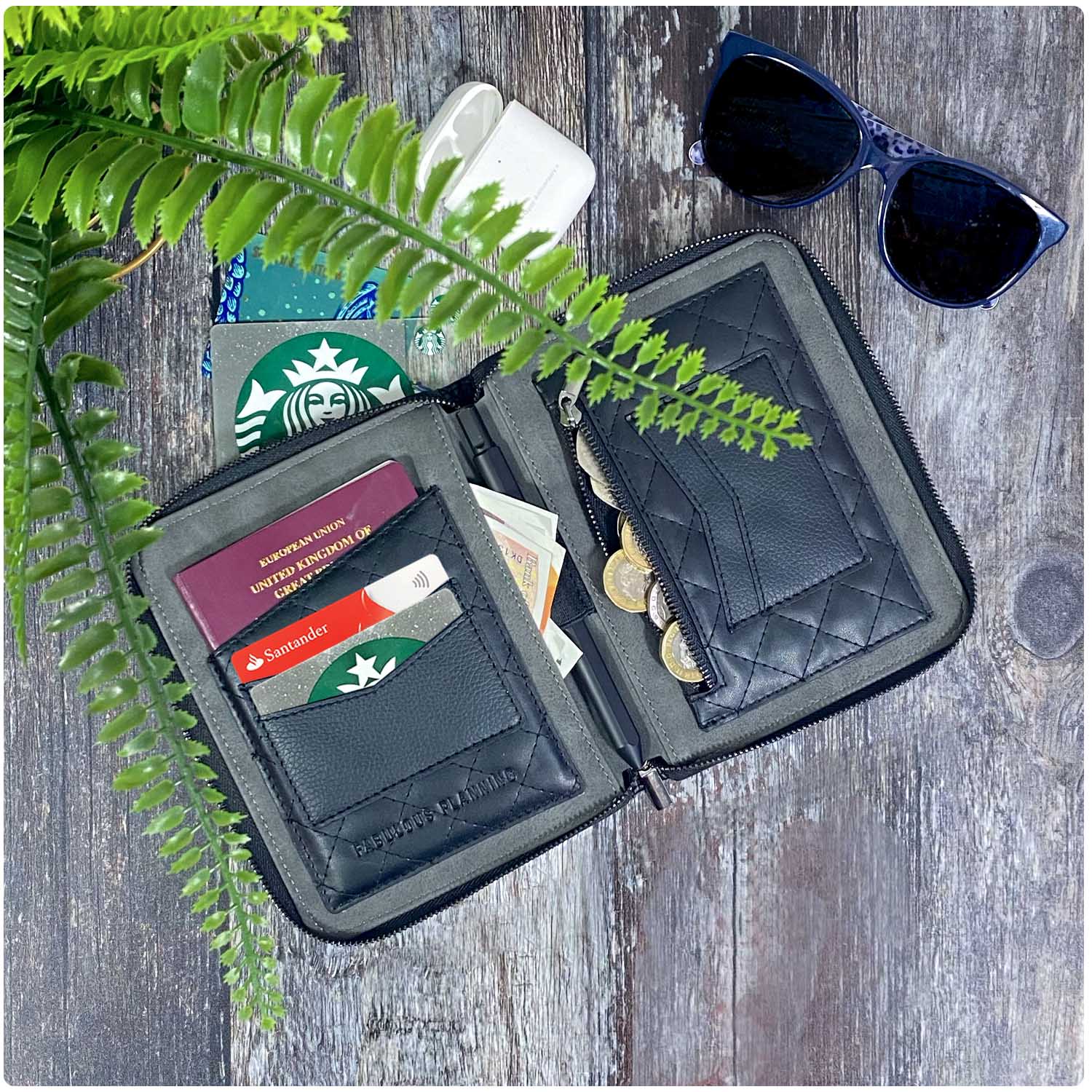 Black Padded Travel Organiser