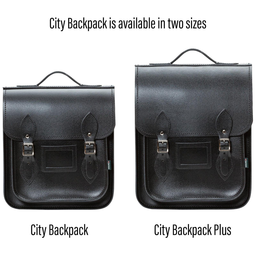 Handmade Leather City Backpack in Black