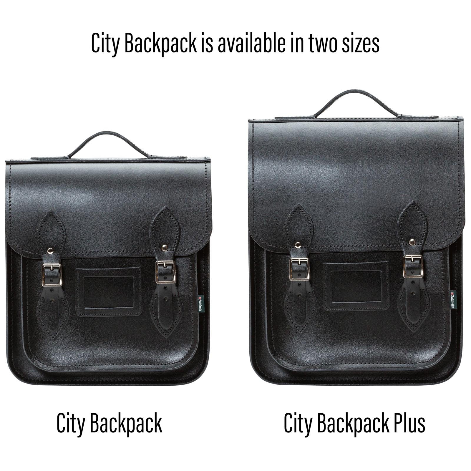 Handmade Leather City Backpack in Black