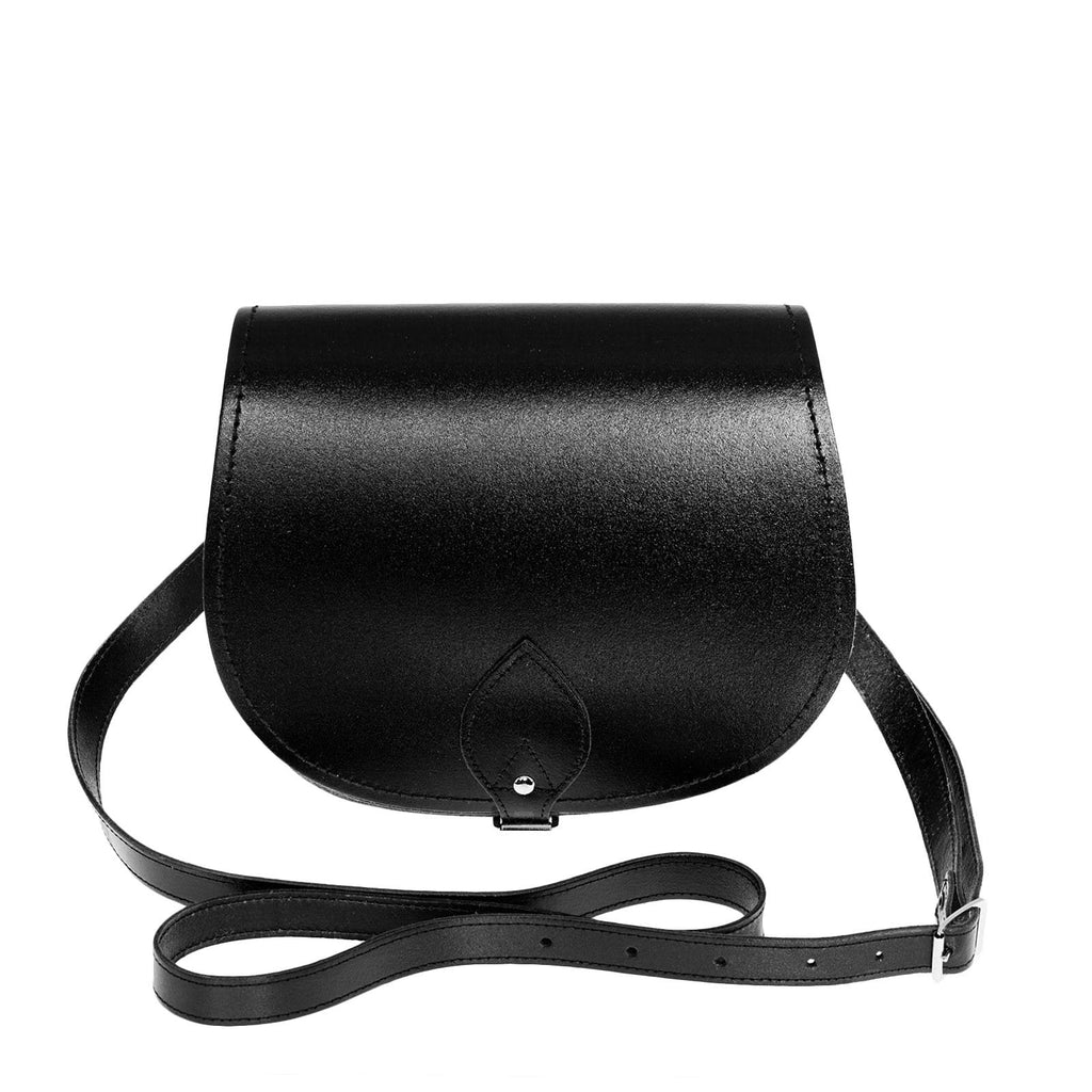 Handmade Leather Saddle Bag in Black