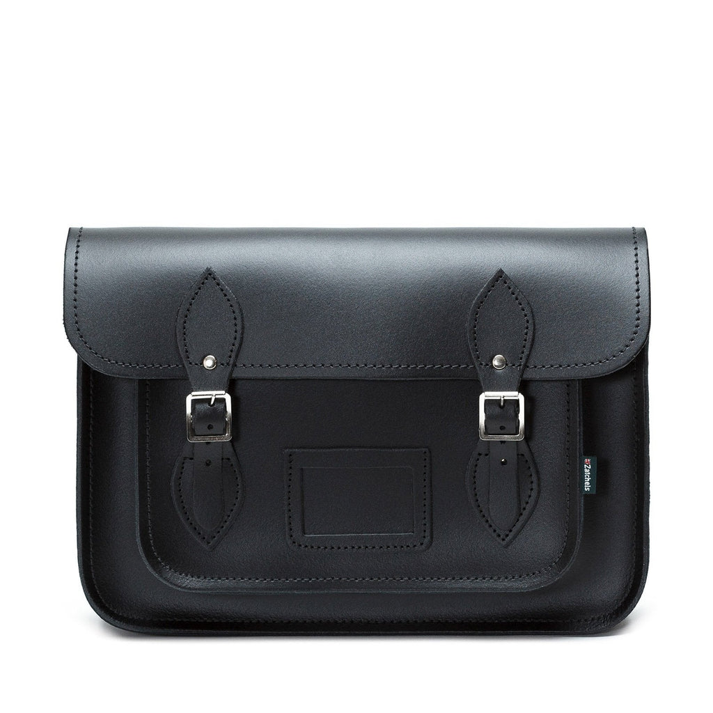 Handmade Black Leather Satchel