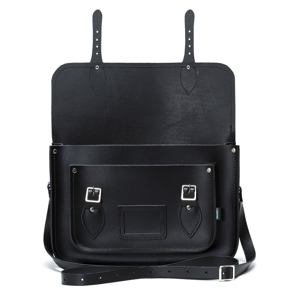 Handmade Black Leather Satchel