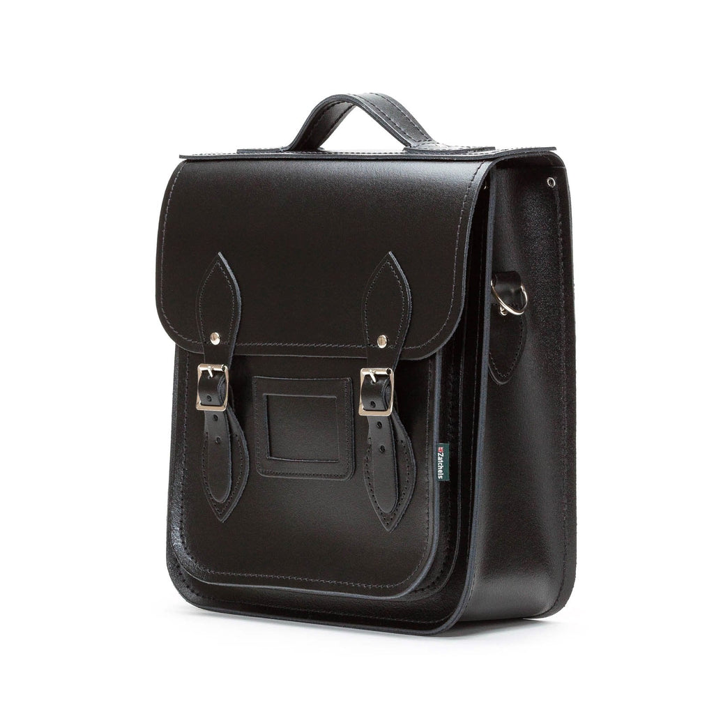 Handmade Leather City Backpack in Black