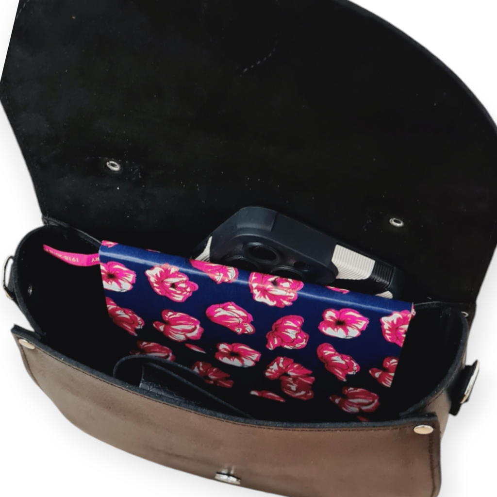 Handmade Black Leather Saddle Bag