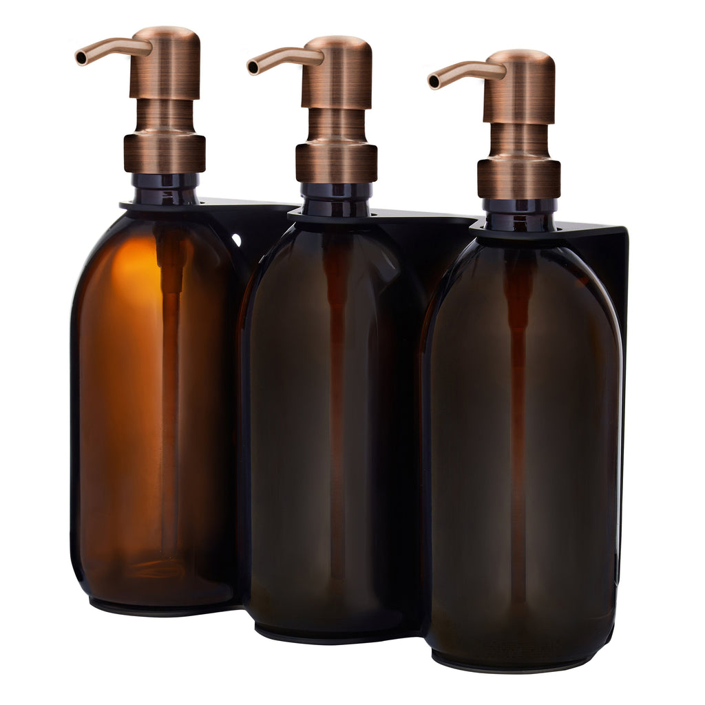 Black Triple Wall Mounted Soap Dispenser