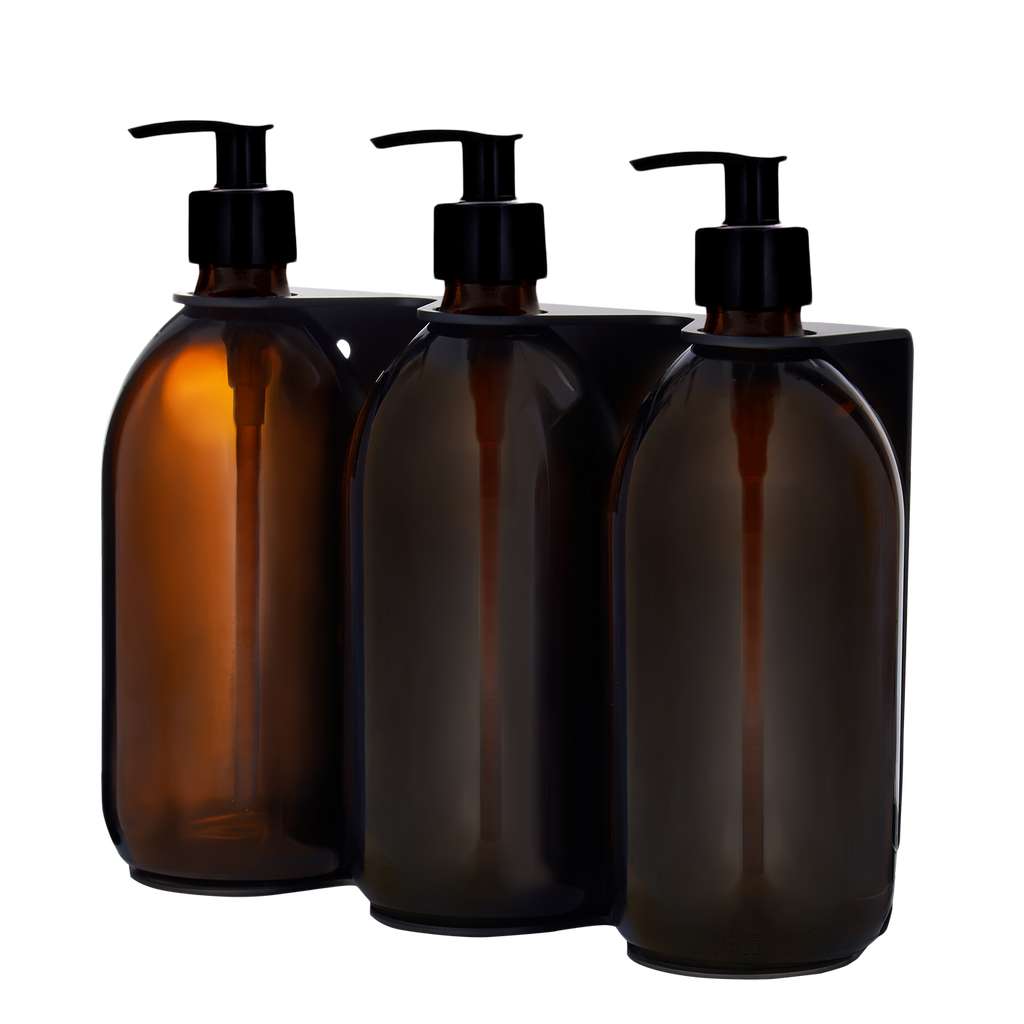 Black Triple Wall Mounted Soap Dispenser