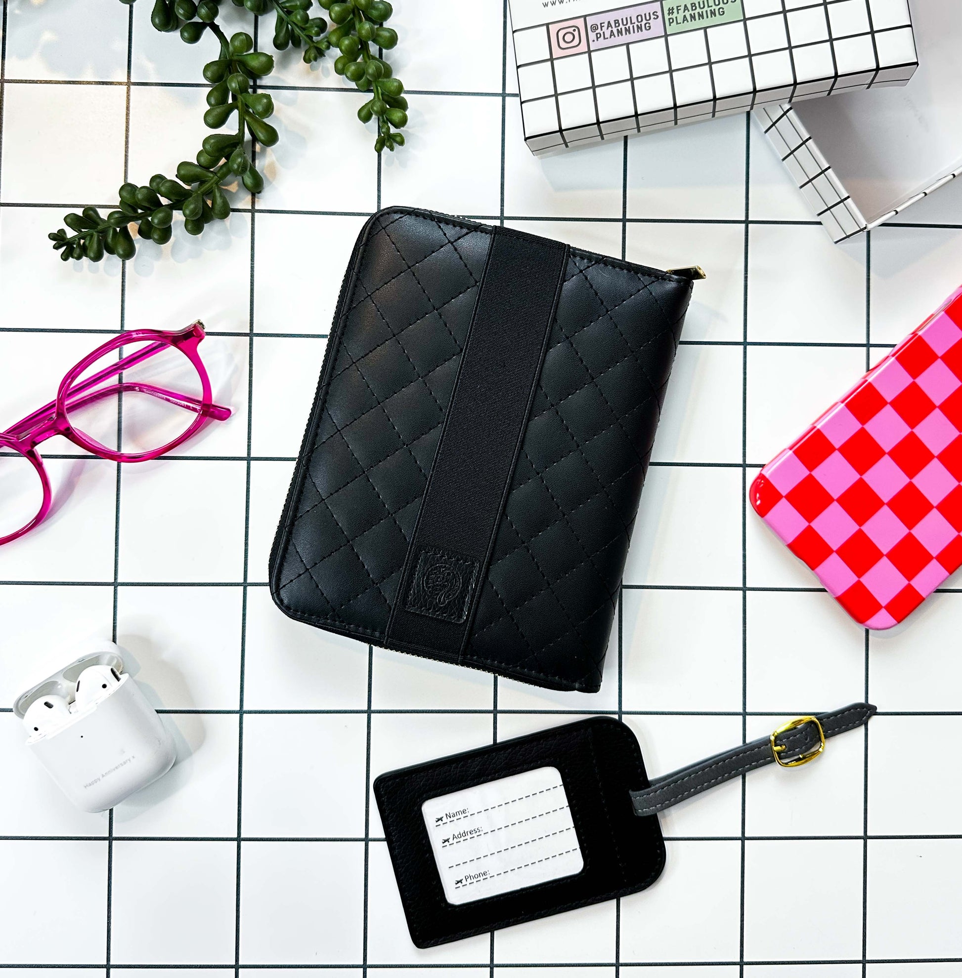 Black Padded Travel Organiser