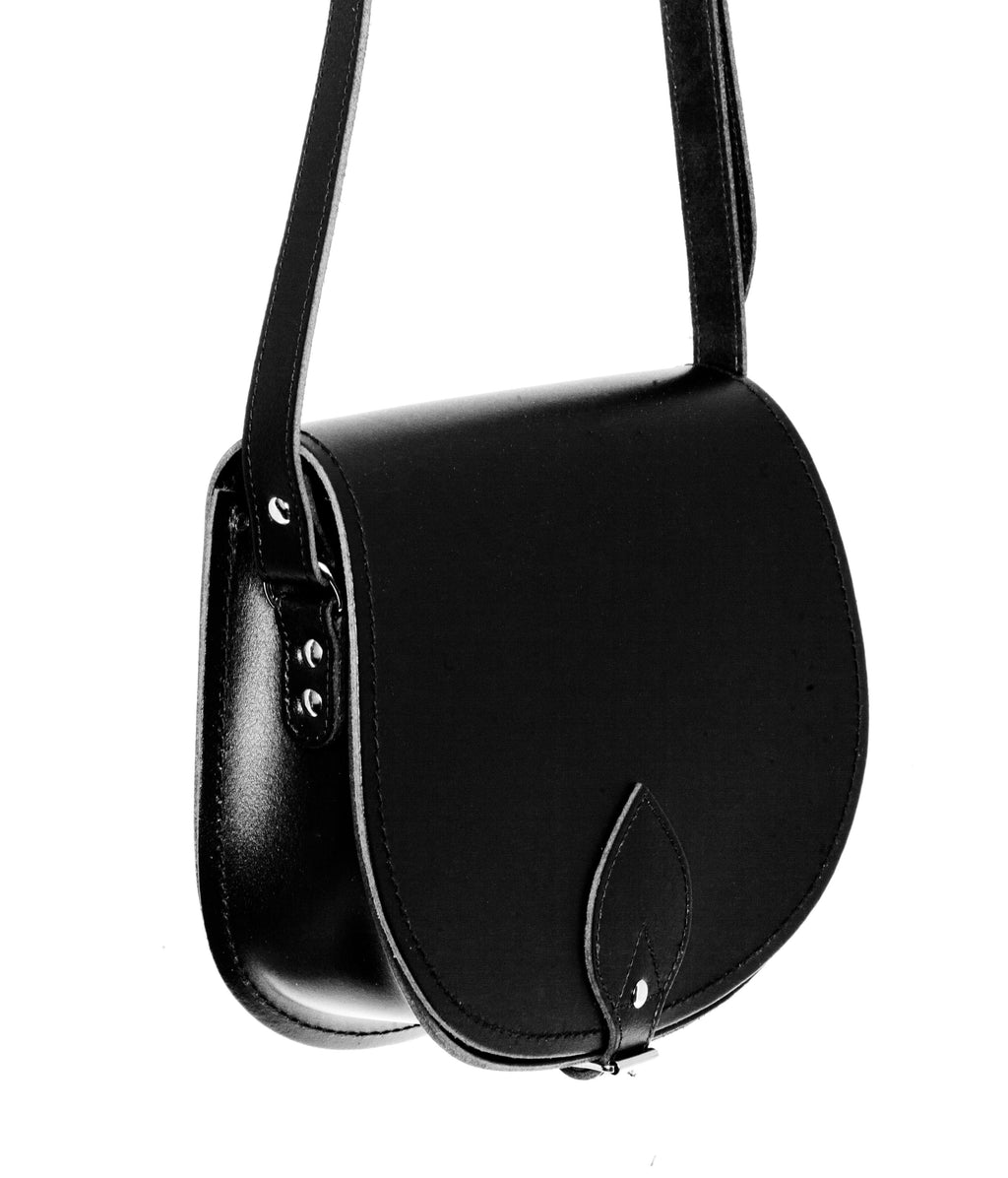 Handmade Leather Saddle Bag in Black