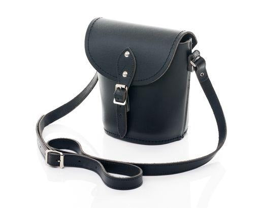 Handmade Leather Barrel Bag in Black