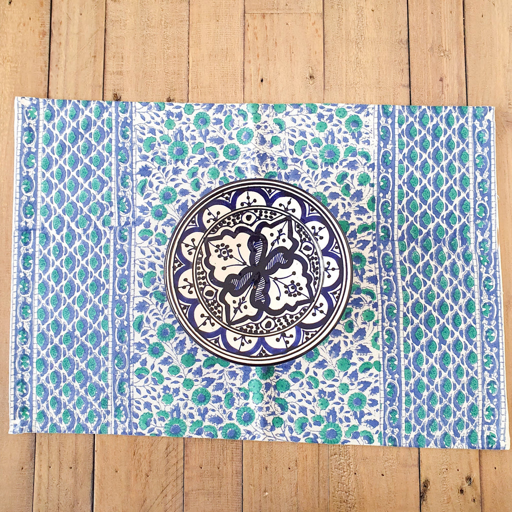 Block Printed Organic Cotton Placemats Set of 2