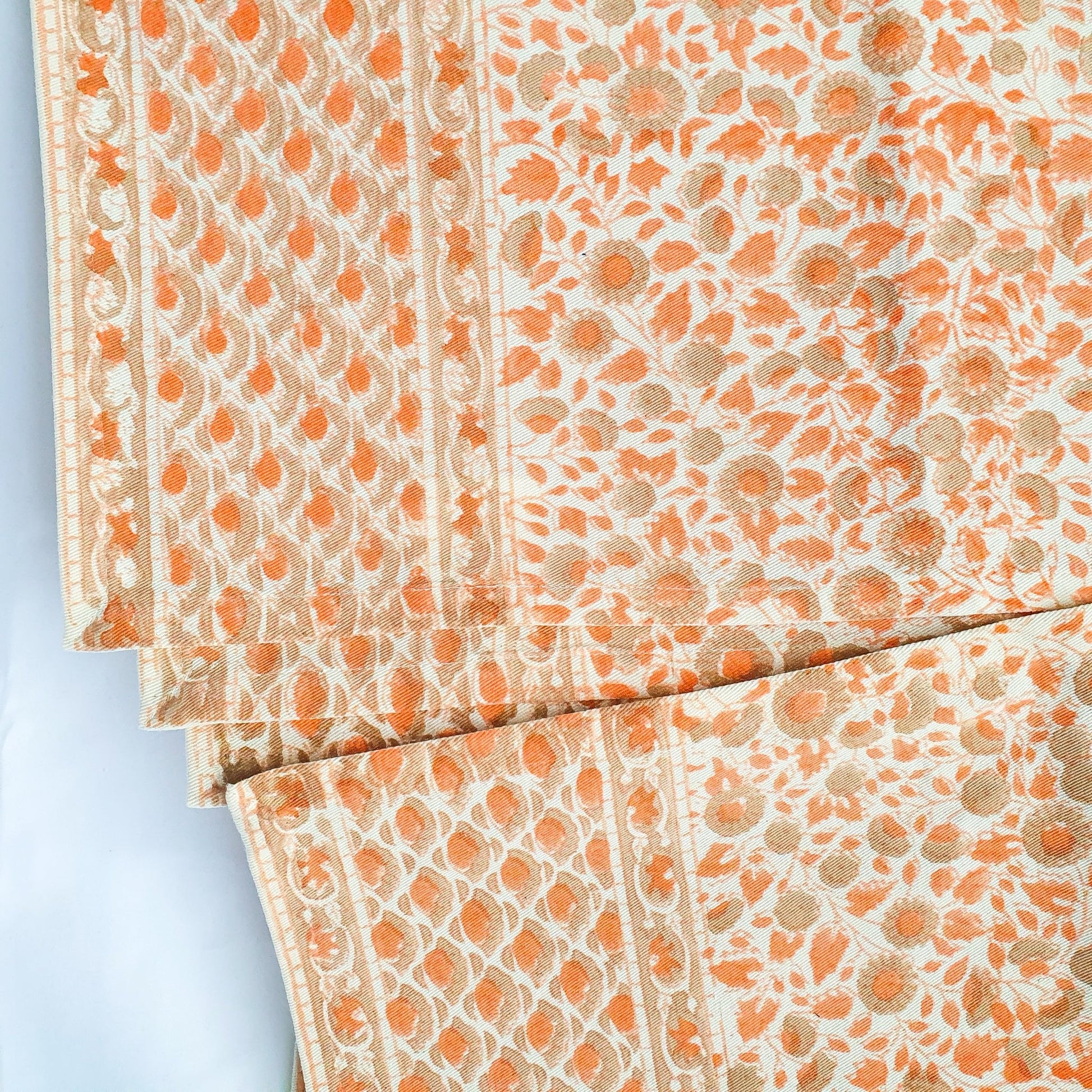 Block printed organic cotton placemats set of 2