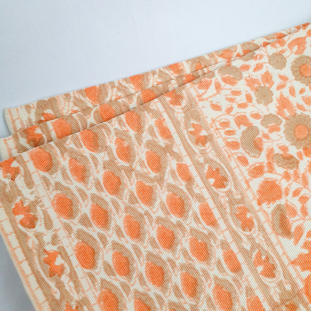Block printed organic cotton placemats set of 2
