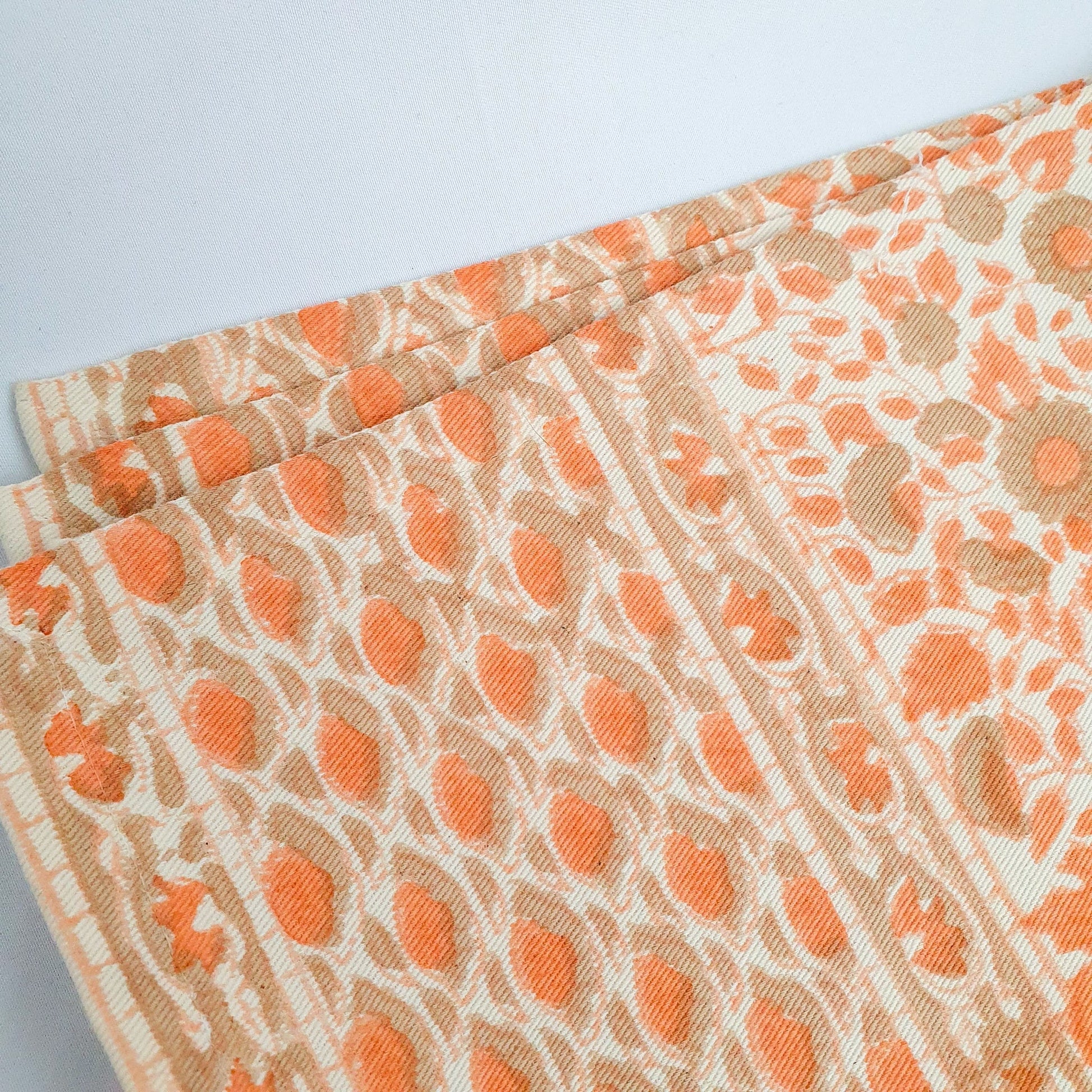 Block printed organic cotton placemats set of 2