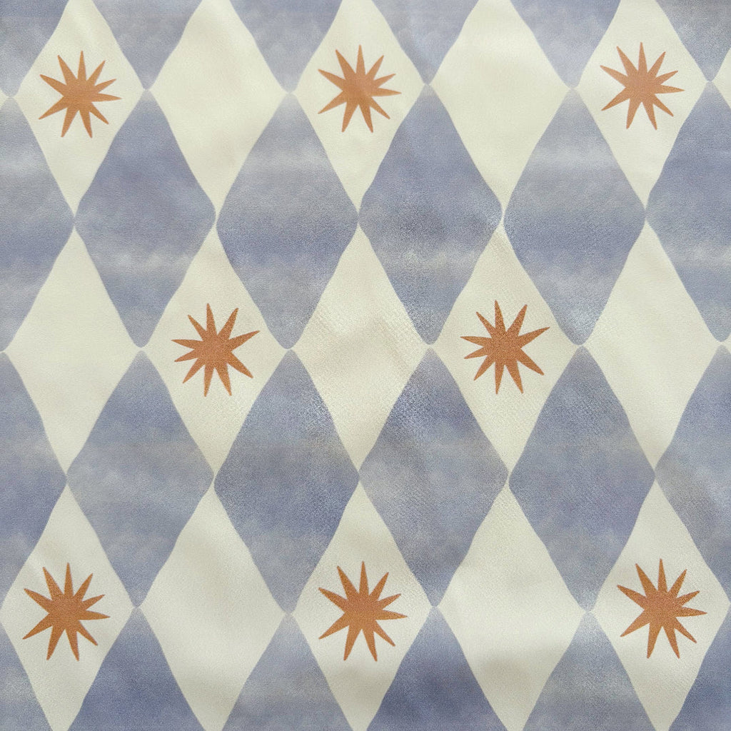 Long Sleeved Baby Bib - Blue Harlequin