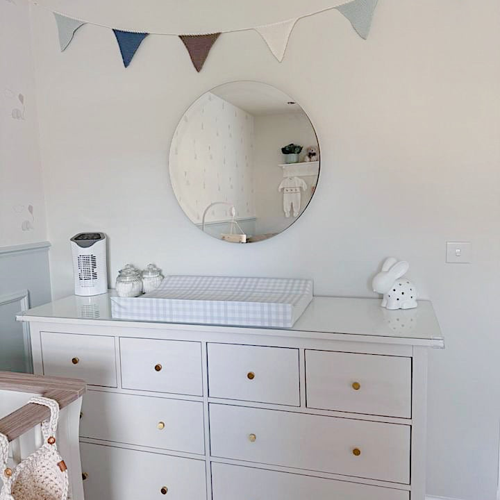 Anti-Roll Wedge Changing Mat - Baby Blue Gingham