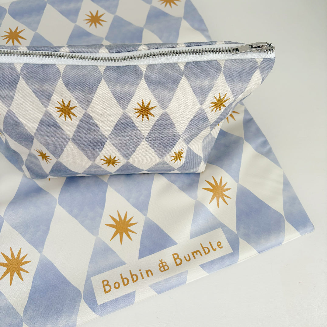 Nappy Wallet - Blue Harlequin