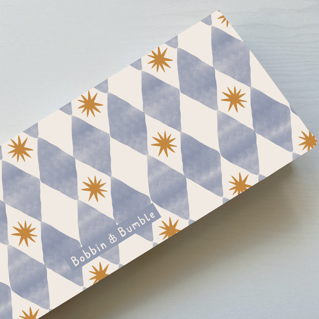 Travel Changing Mat - Blue Harlequin