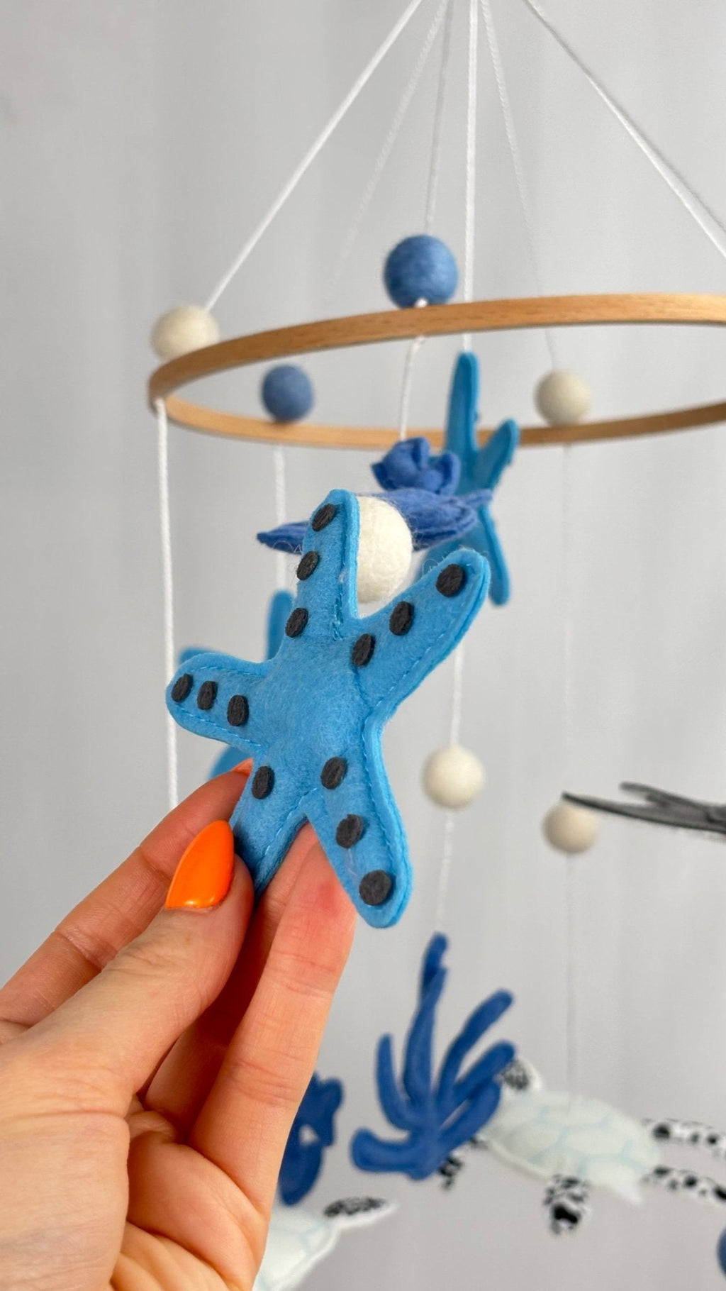 Blue Sea Cot Mobile Handcrafted Nursery Decor