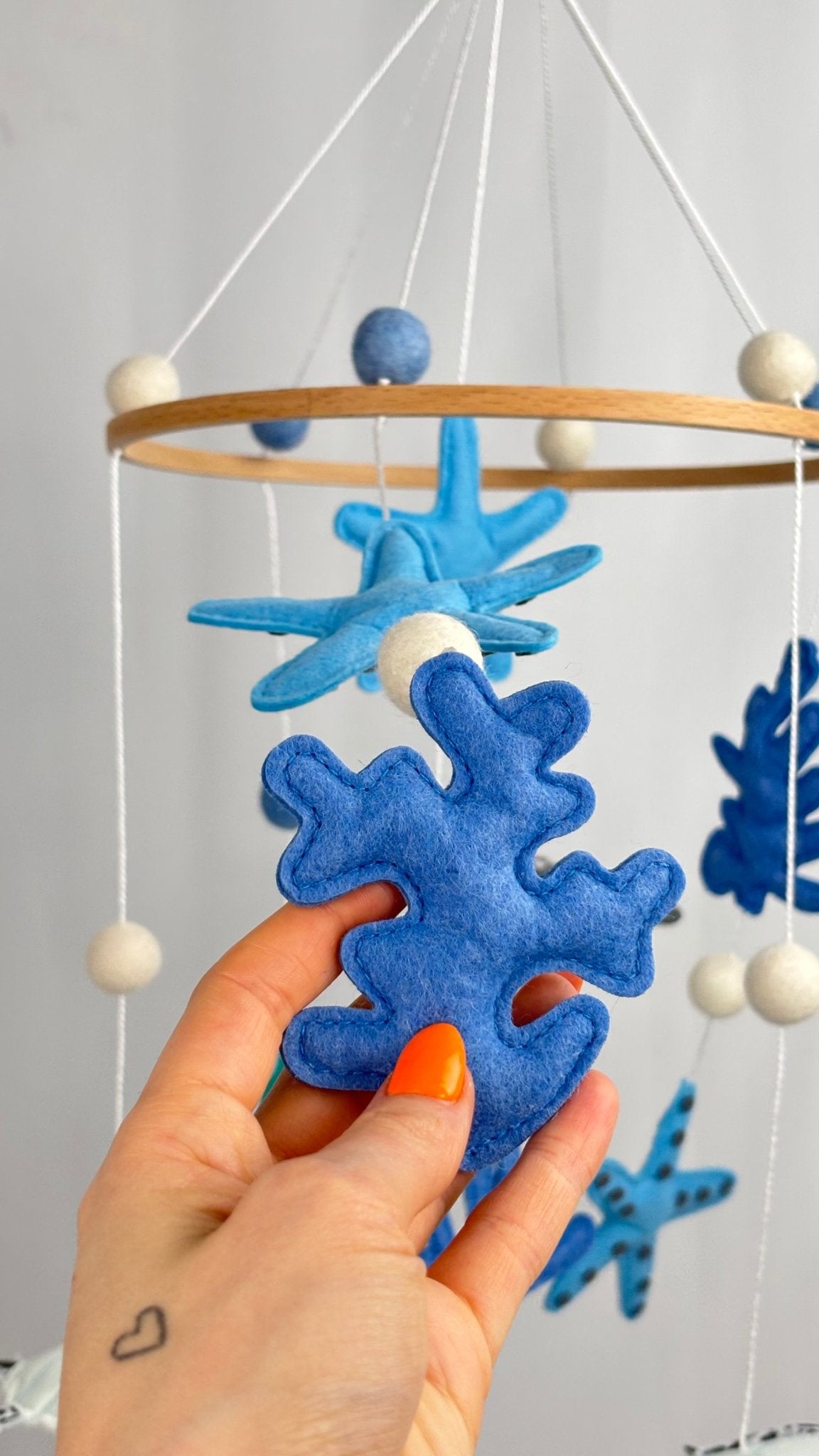 Blue Sea Cot Mobile Handcrafted Nursery Decor