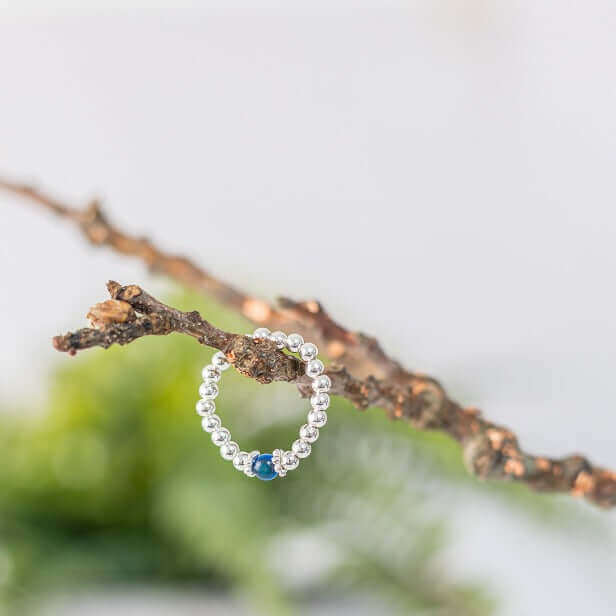 Blue Agate Sterling Silver Ring