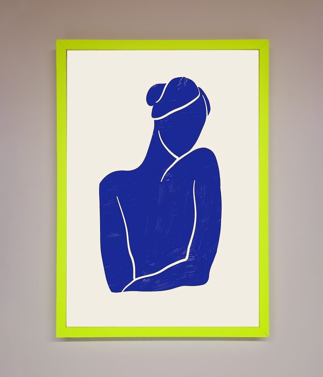 Blue Woman Matisse Style Framed Poster