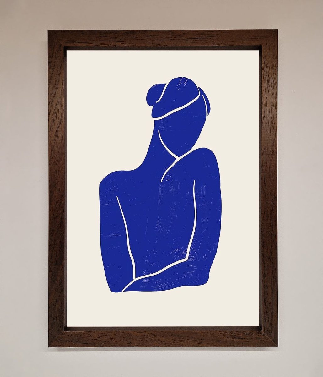 Blue Woman Matisse Style Framed Poster