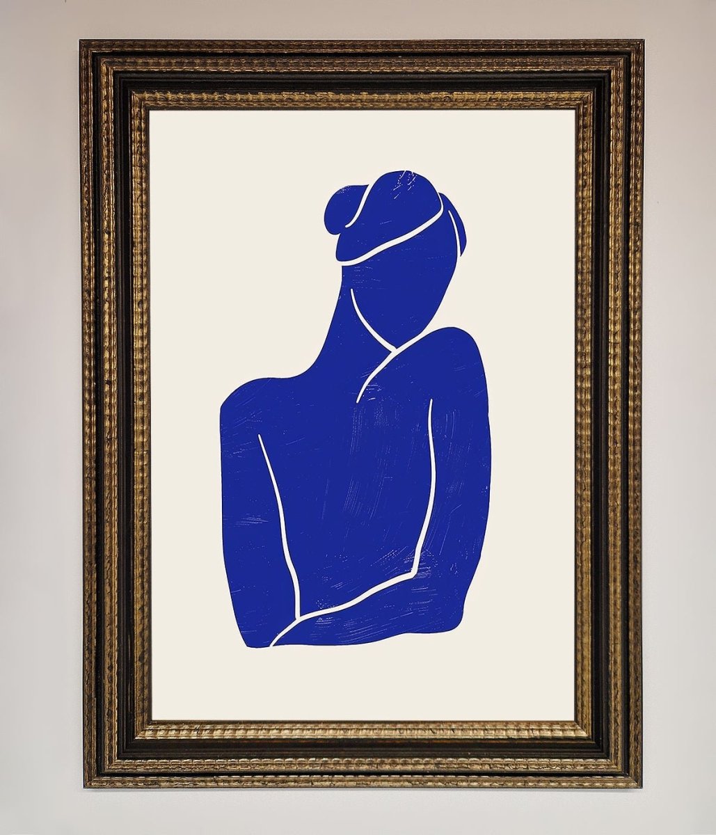 Blue Woman Matisse Style Framed Poster