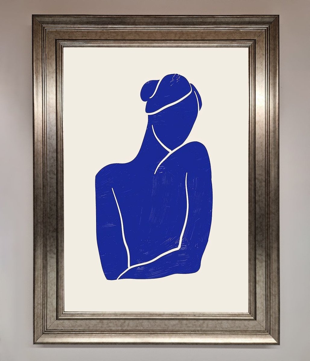 Blue Woman Matisse Style Framed Poster