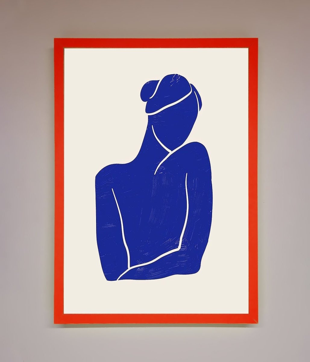 Blue Woman Matisse Style Framed Poster